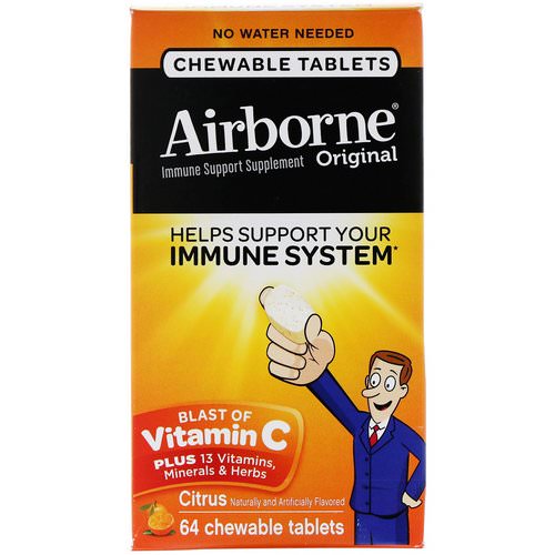 AirBorne, Blast of Vitamin C, Citrus, 64 Chewable Tablets Review