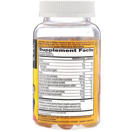 流感, 咳嗽: AirBorne, Original Immune Support Supplement, Assorted Fruit Flavors, 42 Gummies