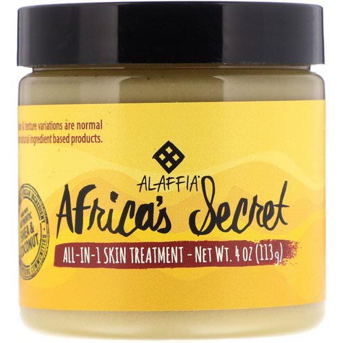 Alaffia, Africa's Secret, All-in-1 Skin Treatment, Shea Butter & Coconut Oil, Naturally Scented, 4 oz (113 g) Review