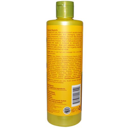 洗髮, 護髮: Alba Botanica, Drink it Up Coconut Milk Shampoo, 12 fl oz (355 ml)