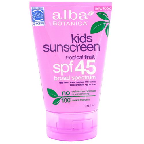 Alba Botanica, Kids Sunscreen, Tropical Fruit, SPF 45, 4 oz (113 g) Review