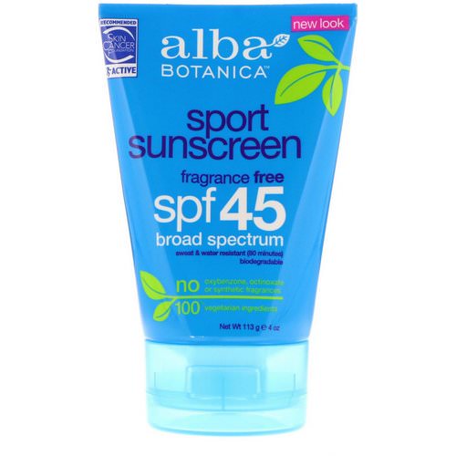 Alba Botanica, Sport Sunscreen, SPF 45, 4 oz (113 g) Review