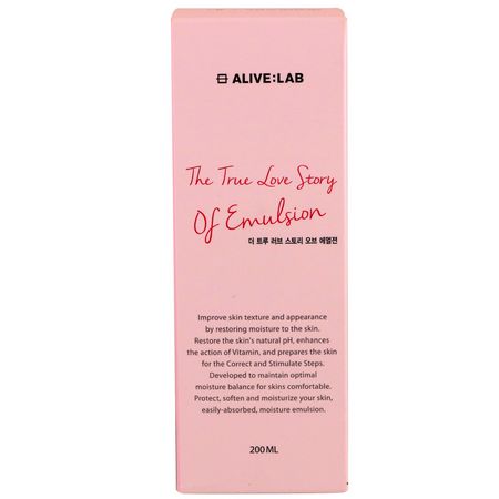 K-美容保濕霜, 乳霜: Alive:Lab, The True Love Story of Emulsion, 200 ml