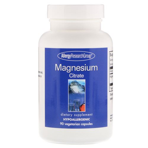 Allergy Research Group, Magnesium Citrate, 90 Vegetarian Capsules Review