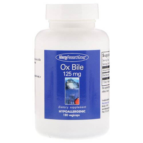 Allergy Research Group, Ox Bile, 125 mg, 180 Vegicaps Review