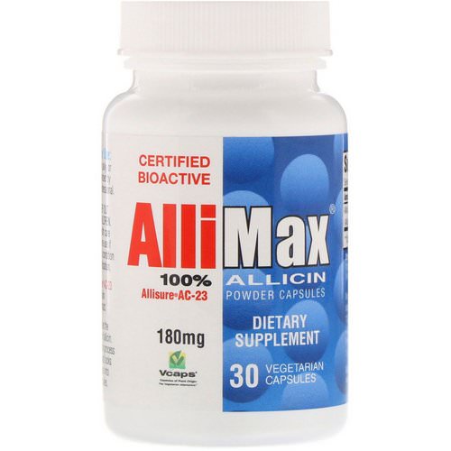 Allimax, 100% Allicin Powder Capsules, 180 mg, 30 Vegetarian Capsules Review