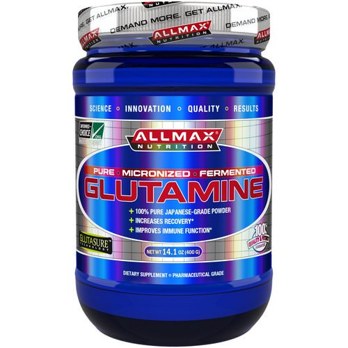 ALLMAX Nutrition, 100% Pure Micronized Glutamine, Gluten-Free + Vegan + Kosher Certified, 14.1 oz (400 g) Review