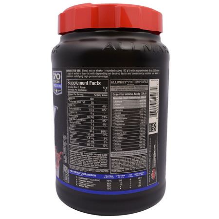 乳清蛋白, 運動營養: ALLMAX Nutrition, AllWhey Classic, 100% Whey Protein, Chocolate, 2 lbs (907 g)