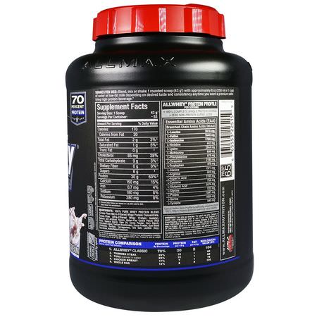 乳清蛋白, 運動營養: ALLMAX Nutrition, AllWhey Classic, 100% Whey Protein, Cookies & Cream, 5 lbs. (2.27 kg)