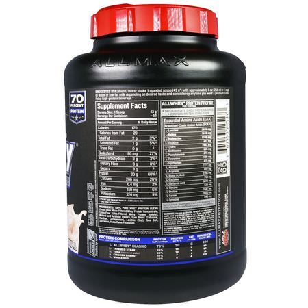 乳清蛋白, 運動營養: ALLMAX Nutrition, AllWhey Classic, 100% Whey Protein, French Vanilla, 5 lbs (2.27 kg)