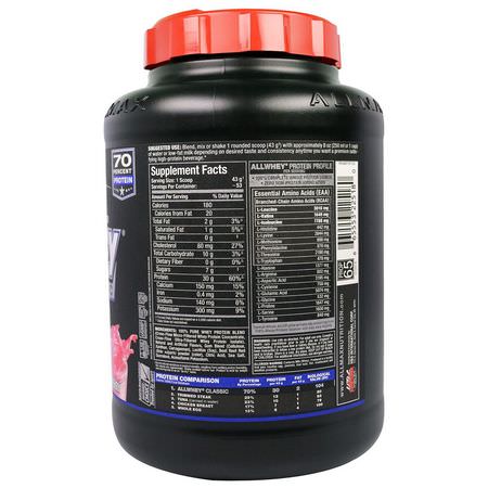 乳清蛋白, 運動營養: ALLMAX Nutrition, AllWhey Classic, 100% Whey Protein, Strawberry, 5 lbs (2.27 kg)
