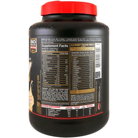 乳清蛋白, 運動營養: ALLMAX Nutrition, AllWhey Gold, 100% Whey Protein + Premium Whey Protein Isolate, Birthday Cake, 5 lbs (2.27 kg)