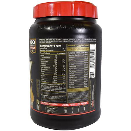 乳清蛋白, 運動營養: ALLMAX Nutrition, AllWhey Gold, 100% Whey Protein + Premium Whey Protein Isolate, Chocolate Peanut Butter, 2 lbs (907 g)