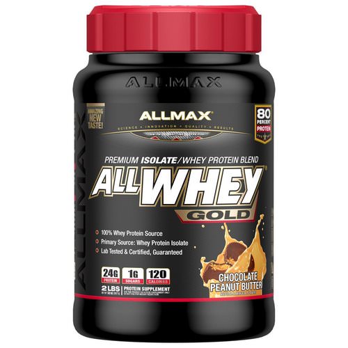 ALLMAX Nutrition, AllWhey Gold, 100% Whey Protein + Premium Whey Protein Isolate, Chocolate Peanut Butter, 2 lbs (907 g) Review
