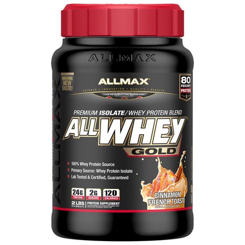ALLMAX Nutrition, AllWhey Gold, 100% Whey Protein + Premium Whey Protein Isolate, Cinnamon French Toast, 2 lbs (907 g) Review