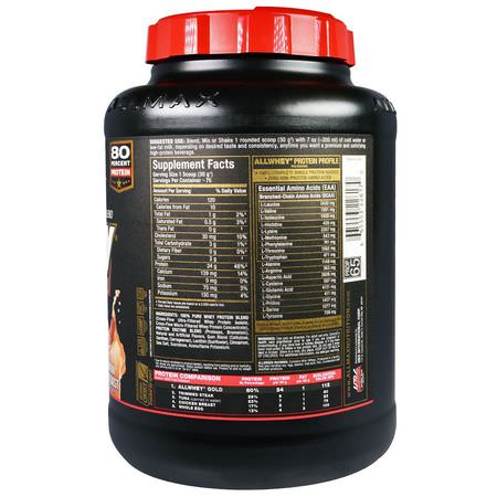 乳清蛋白, 運動營養: ALLMAX Nutrition, AllWhey Gold, 100% Whey Protein + Premium Whey Protein Isolate, Cinnamon French Toast, 5 lbs. (2.27 kg)