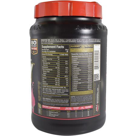 鍛煉後恢復, 乳清蛋白: ALLMAX Nutrition, AllWhey Gold, 100% Whey Protein + Premium Whey Protein Isolate, Strawberry, 2 lbs (907 g)