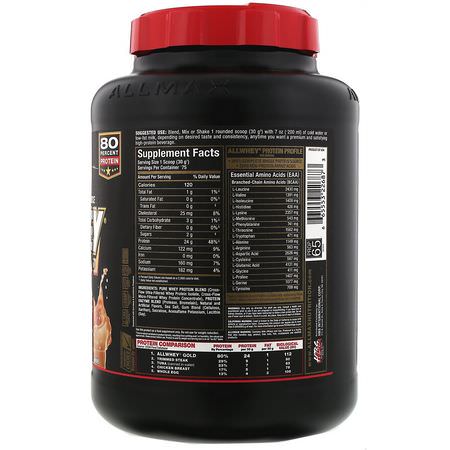 乳清蛋白, 運動營養: ALLMAX Nutrition, AllWhey Gold, 100% Whey Protein Source, Salted Caramel, 5 lbs. (2.27 kg)