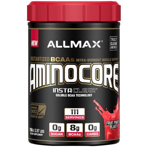 ALLMAX Nutrition, AMINOCORE, BCAA, 8G BCAAs, 100% Pure 45:30:25 Ratio, Gluten Free, Fruit Punch Blast, 2.57 lbs. (1166 g) Review