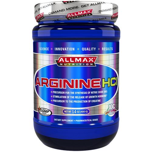 ALLMAX Nutrition, Arginine HCI Maximum Strength, Gluten-Free + Vegan + Kosher Certified, 5000 mg, 14 oz (400 g) Review