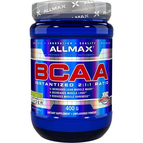 ALLMAX Nutrition, BCAA Instantized 2:1:1 Ratio, Unflavored Powder, 400 g Review