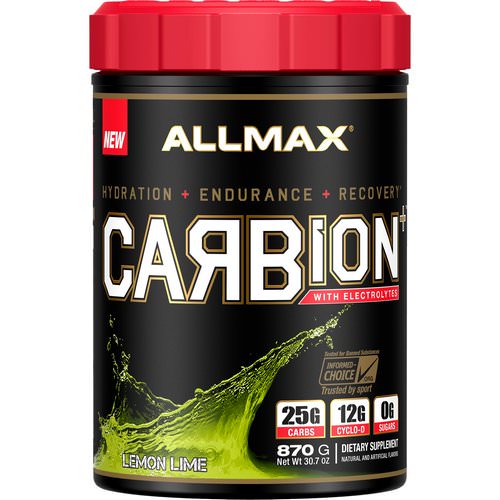 ALLMAX Nutrition, CARBion+ with Electrolytes + Hydration, Gluten-Free + Vegan Certified, Lemon Lime, 1.91 lbs (870 g) Review