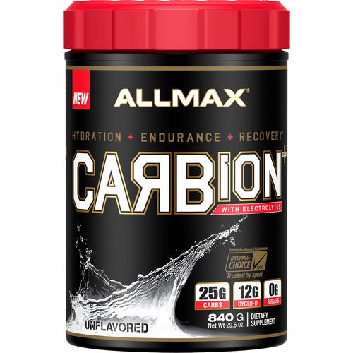 ALLMAX Nutrition, CARBion+ with Electrolytes + Hydration, Gluten-Free + Vegan Certified, Unflavored, 1.85 lbs (840 g) Review