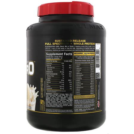 蛋白質, 運動營養: ALLMAX Nutrition, Hexapro, Ultra-Premium 6-Protein Blend, French Vanilla, 5 lbs (2.27 kg)