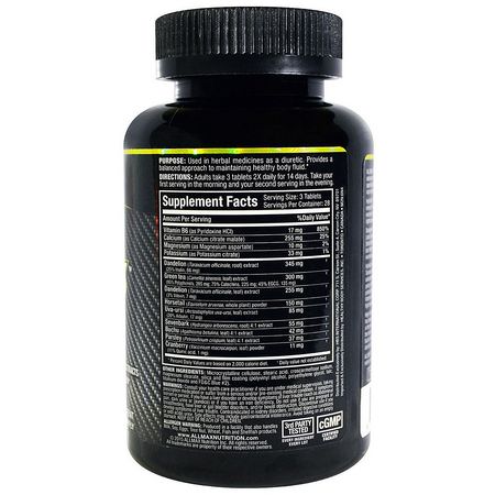 利尿藥, 體重: ALLMAX Nutrition, HydraDry, Ultra-Potent Diuretic + Electrolyte Stabilizer, 84 Tablets
