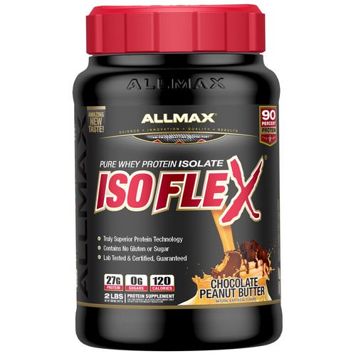 ALLMAX Nutrition, Isoflex, Pure Whey Protein Isolate (WPI Ion-Charged Particle Filtration), Chocolate Peanut Butter, 2 lbs (907 g) Review