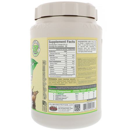 乳清蛋白, 運動營養: ALLMAX Nutrition, IsoNatural Pure Whey Protein Isolate, Chocolate, 2 lbs (907 g)