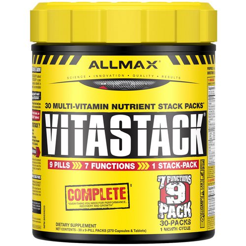 ALLMAX Nutrition, Vitastack, Pro-Level Vitamin & Nutrient Stack Packs, 30 Multi-Vitamin Nutrient Stack Packs Review
