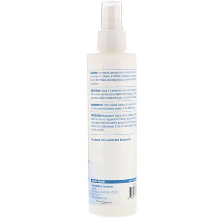藥膏, 外用藥: AllVia, Magnesium Topical Spray, 100% Natural Magnesium Chloride Solution, Unscented, 8 oz (236.6 ml)