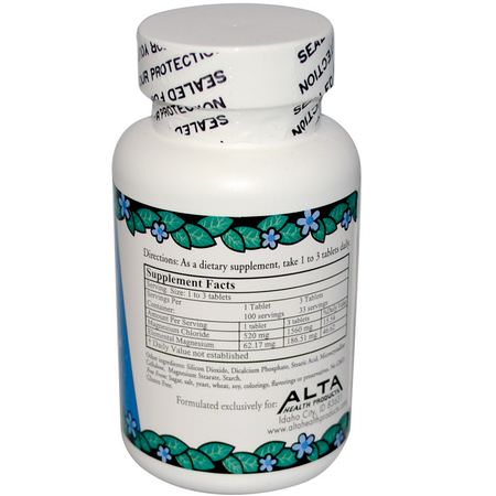 鎂, 礦物質: Alta Health, Magnesium Chloride, 100 Tablets