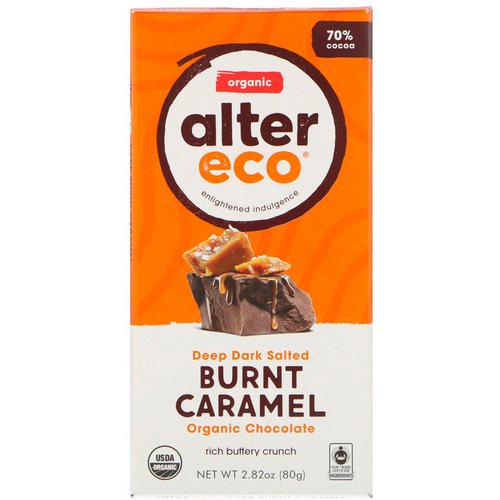 Alter Eco, Organic Chocolate Bar, Deep Dark Salted Burnt Caramel, 2.82 oz (80 g) Review