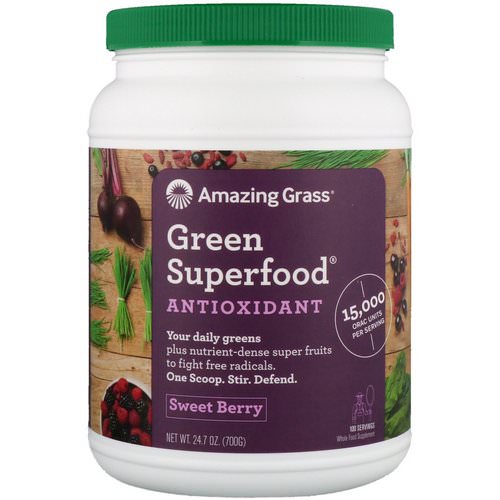 Amazing Grass, Green Superfood, Antioxidant, Sweet Berry, 1.5 lbs (700 g) Review