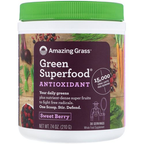 Amazing Grass, Green Superfood Antioxidant, Sweet Berry, 7.4 oz (210 g) Review