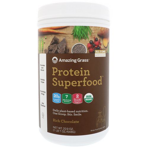 Amazing Grass, Protein Superfood, Rich Chocolate, 1 lb 7 oz (648 g) Review