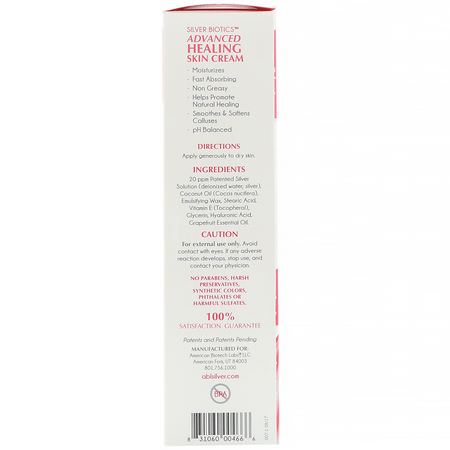 皮膚發癢, 乾燥: American Biotech Labs, Advanced Healing Skin Cream, Natural Grapefruit Scent, 3.4 oz (96 g)