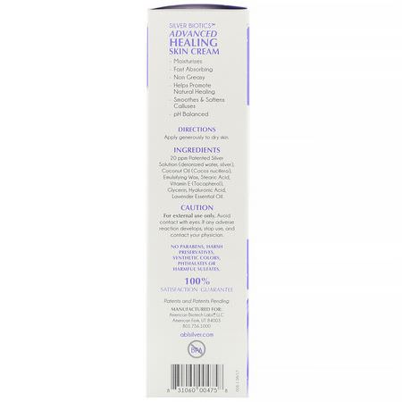 皮膚發癢, 乾燥: American Biotech Labs, Advanced Healing Skin Cream, Natural Lavender Scent, 3.4 oz (96 g)