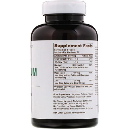 鈣, 礦物質: American Health, Chelated Calcium Magnesium Zinc, 250 Tablets