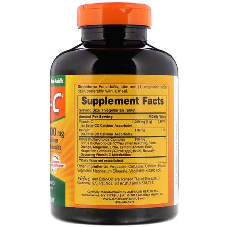 流感, 咳嗽: American Health, Ester-C with Citrus Bioflavonoids, 1,000 mg, 180 Vegetarian Tablets