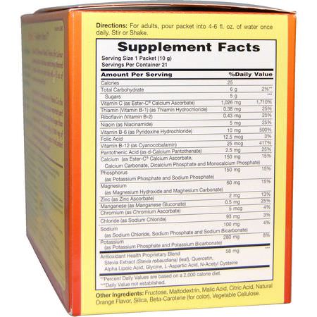 流感, 咳嗽: American Health, Ester-C Effervescent, Natural Orange Flavor, 1000 mg, 21 Packets, 0.35 oz (10 g) Each