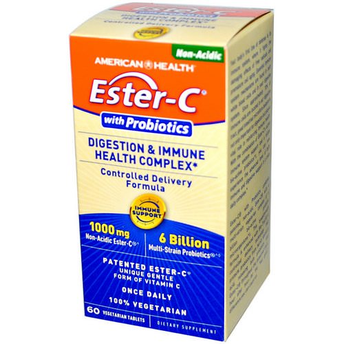 American Health, Ester-C, with Probiotics, Digestion & Immune Health Complex, 60 Veggie Tabs Review