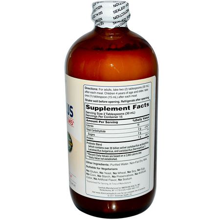 嗜酸菌, 益生菌: American Health, Probiotic Acidophilus, Plain Flavor, 16 fl oz (472 ml)