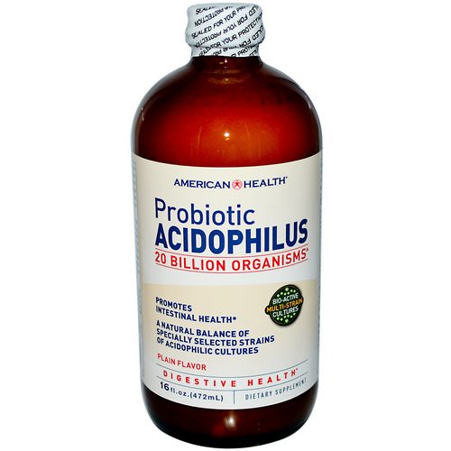 American Health, Probiotic Acidophilus, Plain Flavor, 16 fl oz (472 ml) Review