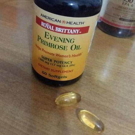 American Health, Royal Brittany, Evening Primrose Oil, 1300 mg, 2 Bottles, 60 Softgels Each