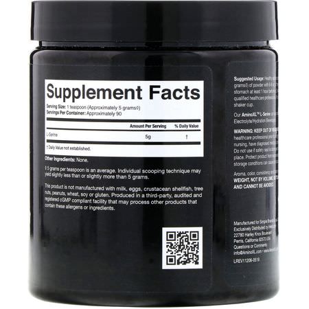 L-絲氨酸, 氨基酸: AminoXL, L-Serine, Unflavored Powder, 15.87 oz (450 g)