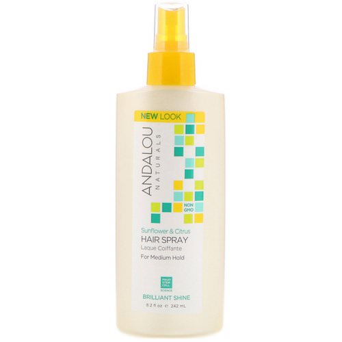 Andalou Naturals, Hair Spray, Brilliant Shine, Sunflower & Citrus, Medium Hold, 8.2 fl oz (242 ml) Review