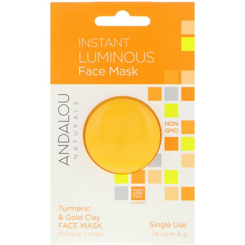 Andalou Naturals, Instant Luminous, Turmeric & Gold Clay Face Mask, .28 oz (8 g) Review